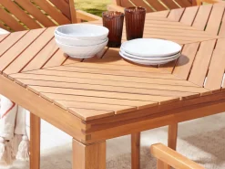 Mesa De Jardim Em Madeira De Acacia Clara 180 X 90 Cm Baratti