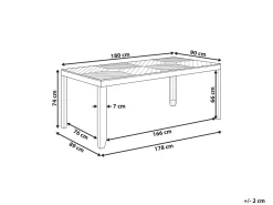 Mesa De Jardim Em Madeira De Acacia Clara 180 X 90 Cm Baratti
