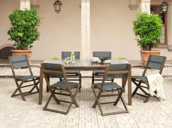 Mesa De Jardim Extensivel Em Madeira De Acacia Escura 180/240 X 100 Cm Cesana