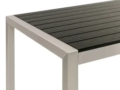 Mesa De Jardim Preta 180 X 90 Cm Vernio