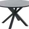 Mesa De Jardim Redonda Em Aluminio Cinzento E Preto 120 Cm Maletto