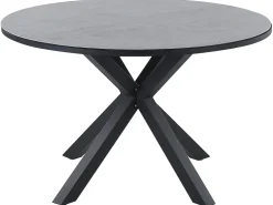Mesa De Jardim Redonda Em Aluminio Cinzento E Preto 120 Cm Maletto
