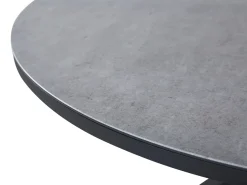 Mesa De Jardim Redonda Em Aluminio Cinzento E Preto 120 Cm Maletto