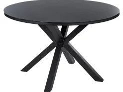 Mesa De Jardim Redonda Em Aluminio Preto 120 Cm Maletto