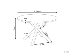 Mesa De Jardim Redonda Em Aluminio Preto 120 Cm Maletto