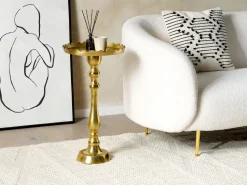 Mesa De Metal Dourado Timaru