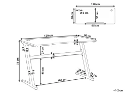Mesa Gaming Preta Com Iluminação Led Rgb 120 X 60 Cm Darfur