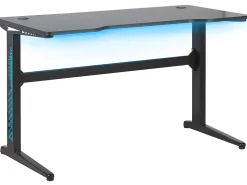 Mesa Gaming Preta Com Iluminação Led Rgb 120 X 60 Cm Doran