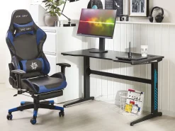 Mesa Gaming Preta Com Iluminação Led Rgb 120 X 60 Cm Doran