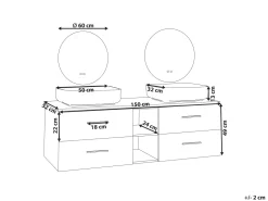 Mobiliario De Banho Branco Com Lavatorio Duplo E Espelhos Pilar