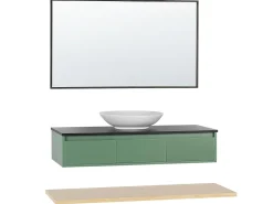 Movel De Casa De Banho Com Espelho Verde Castanho Claro E Preto Zaragoza