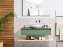 Movel De Casa De Banho Com Espelho Verde Castanho Claro E Preto Zaragoza