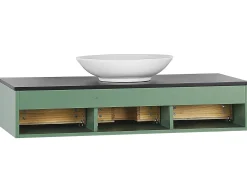 Movel De Casa De Banho Com Espelho Verde Castanho Claro E Preto Zaragoza