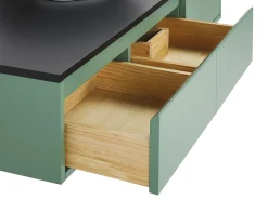 Movel De Casa De Banho Com Espelho Verde Castanho Claro E Preto Zaragoza