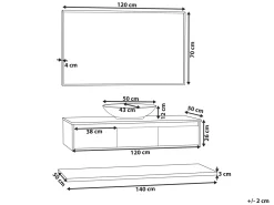 Movel De Casa De Banho Com Espelho Verde Castanho Claro E Preto Zaragoza
