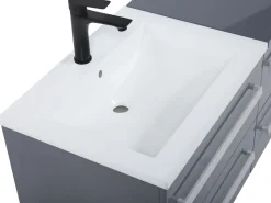 Movel De Casa De Banho E Gavetas Com 2 Lavatorios E 2 Espelhos Cinzento Madrid