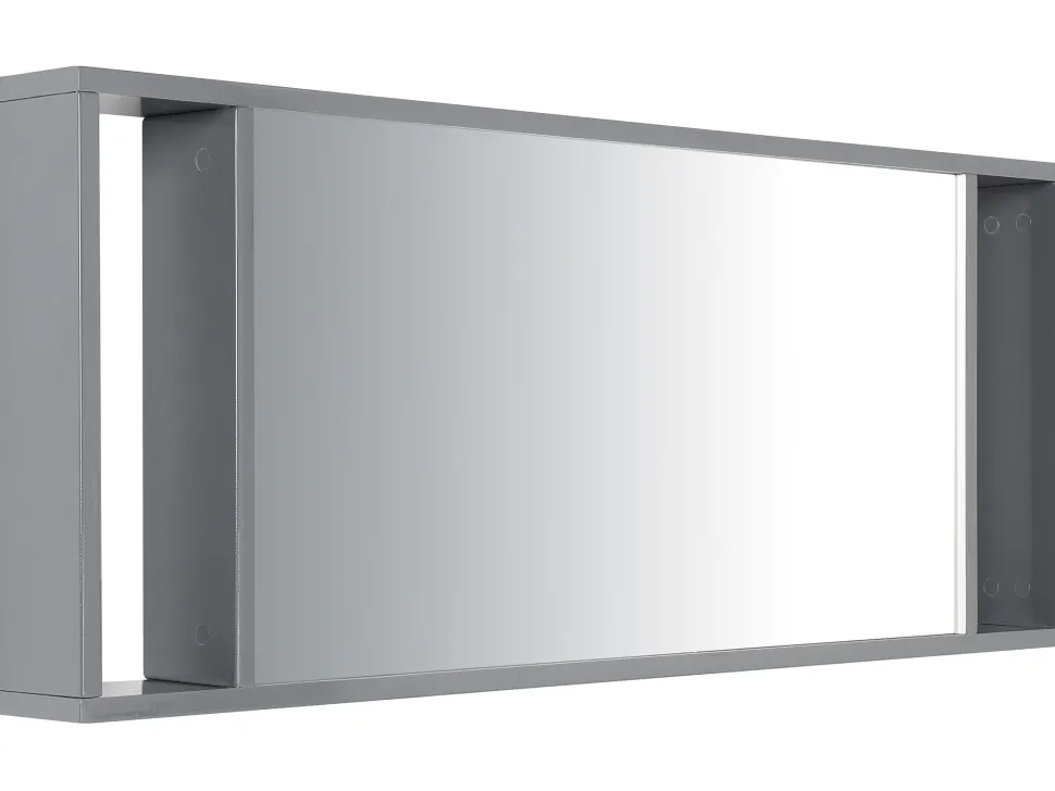 Movel De Casa De Banho Flutuante Com Lavatorio E Espelho Cinzento Almeria