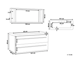 Movel De Casa De Banho Flutuante Com Lavatorio E Espelho Cinzento Almeria