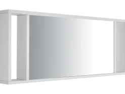 Movel De Casa De Banho Flutuante Com Lavatorio E Espelho Branco Almeria