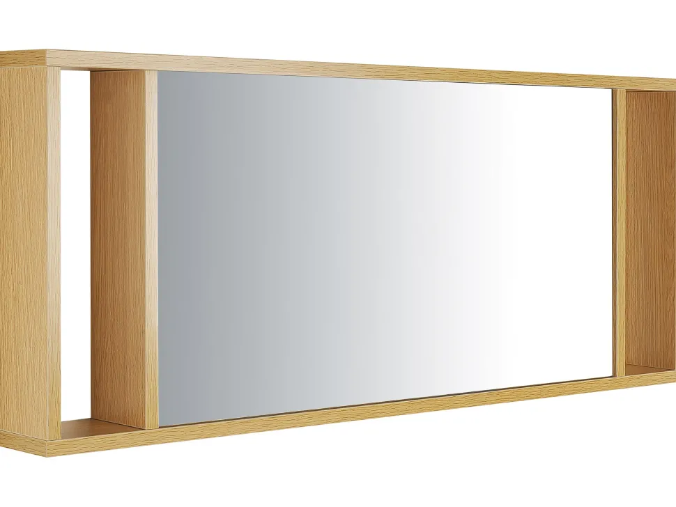 Movel De Casa De Banho Flutuante Com Lavatorio E Espelho Creme Almeria