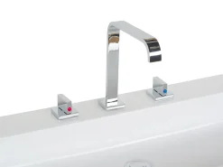 Movel De Casa De Banho Flutuante Com Lavatorio E Espelho Creme Almeria