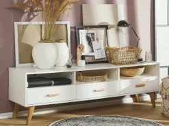 Movel De Tv Branco Com 3 Gavetas Liberty