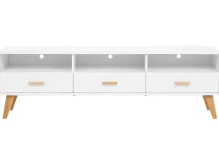 Movel De Tv Branco Com 3 Gavetas Liberty