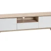 Movel De Tv Com 1 Gaveta E 2 Portas Em Madeira Clara E Branco Forester