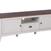Movel De Tv Com 1 Gaveta E 2 Portas Creme E Cor De Madeira Escura Nashville
