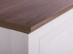 Movel De Tv Com 1 Gaveta E 2 Portas Creme E Cor De Madeira Escura Nashville