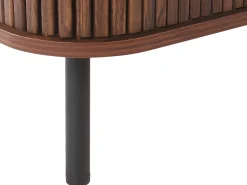 Movel De Tv Com 1 Gaveta E 1 Porta Em Madeira Escura E Preto Jose