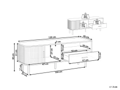 Movel De Tv Com 1 Gaveta E 1 Porta Em Madeira Escura E Preto Jose
