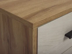 Movel De Tv Com 4 Gavetas E 2 Prateleiras Em Madeira Clara Florida