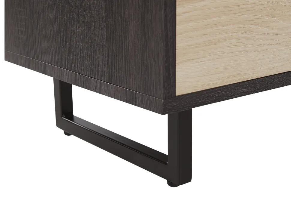 Movel De Tv Com 4 Gavetas E 2 Prateleiras Em Madeira Escura Maine