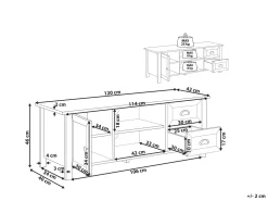 Movel De Tv Com 2 Gavetas E 2 Portas Cinzento Claro Honolulu