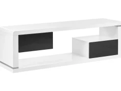Movel De Tv Com 2 Gavetas Branco E Preto Spokan