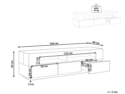 Movel De Tv Com 3 Gavetas E 2 Prateleiras De Madeira Clara E Creme Antonio