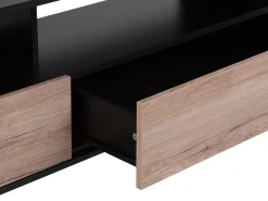 Movel De Tv Com 2 Gavetas Em Madeira Clara E Preto Sydney