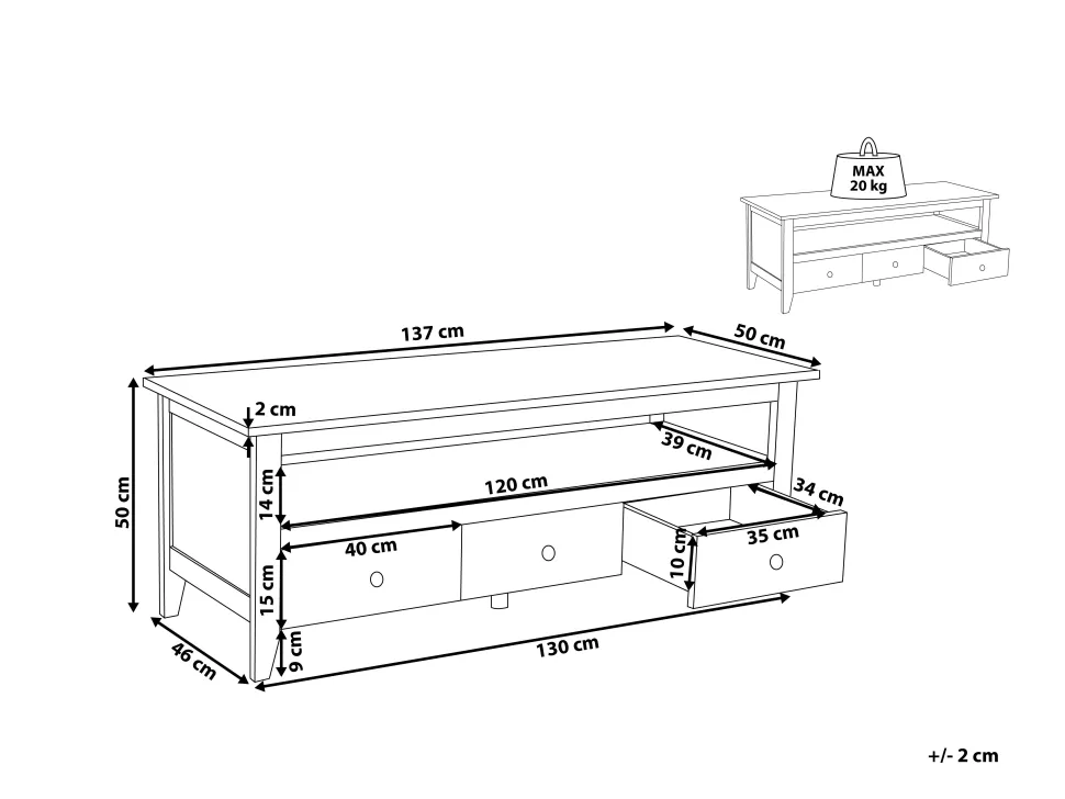 Movel De Tv Com 3 Gavetas E 1 Prateleira Branco Berkeley