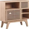 Movel De Tv Com 2 Portas Cor De Madeira Clara Cleveland