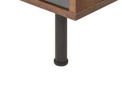 Movel De Tv Com 2 Portas E 3 Prateleiras Em Madeira Escura E Cinzento Palmer