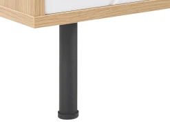 Movel De Tv Com 2 Portas E 3 Prateleiras Em Madeira Clara E Branco Palmer
