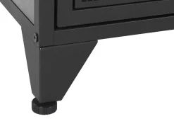 Movel De Tv Com 2 Portas Em Madeira Escura E Preto Vince