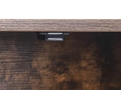 Movel De Tv Com 2 Portas Em Madeira Escura E Preto Vince