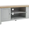 Movel De Tv Com 2 Portas E 2 Prateleiras Em Cinzento E Madeira Clara Hamp