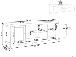 Movel De Tv Com 2 Portas E 2 Prateleiras Em Cinzento E Madeira Clara Hamp