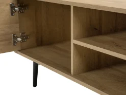Movel De Tv Com 2 Portas E 2 Prateleiras Em Madeira Clara Torvi