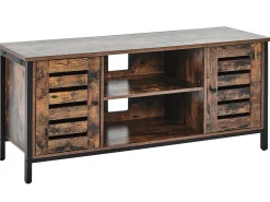 Movel De Tv Com 2 Portas E 2 Prateleiras Em Madeira Escura Vilseck