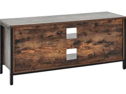 Movel De Tv Com 2 Portas E 2 Prateleiras Em Madeira Escura Vilseck