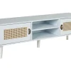 Movel De Tv Com 2 Portas E 2 Prateleiras Em Creme E Branco Parton